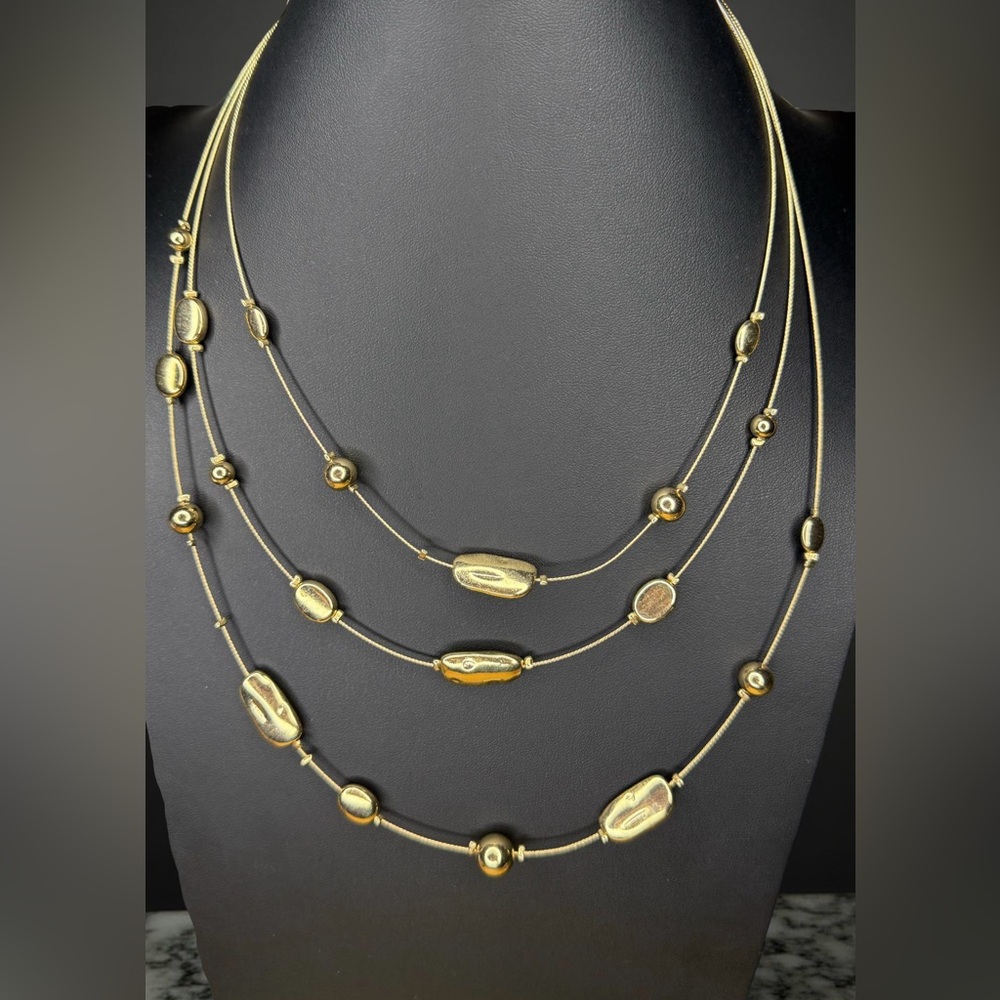 C. Est. 1946 Triple Layer Gold Necklace